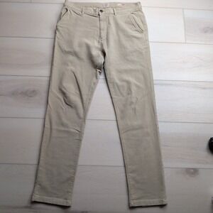 Faherty Stretch Terry 5-Pocket Pants Mens 34x33 Straight Desert Khaki Mid Rise